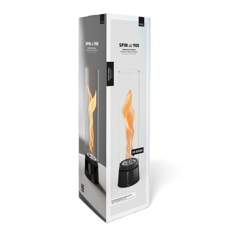 SPIN air 900 Tabletop Fireplace enamel black Stylish and purposeful, the Spin Air 900 Tablefire Emaille Packaging adds a refined element to the environment.