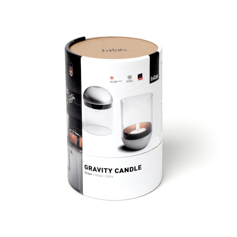 Stylish and purposeful, the Gravity Candle Packaging adds a refined element to the environment.