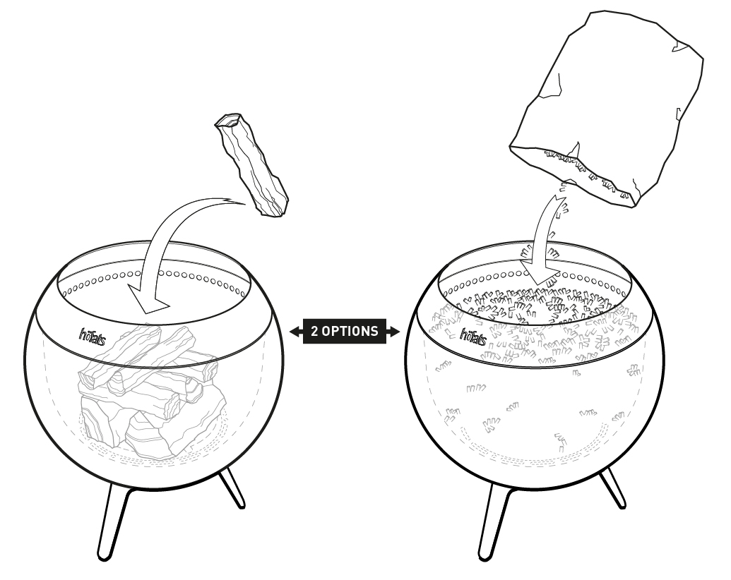 Une représentation de comment remplir un MOON avec du matériau en bois
