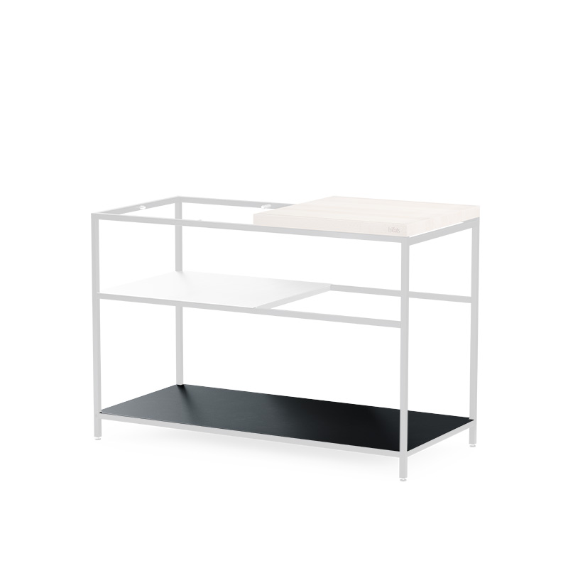 Eine Darstellung der Feuerküche, die nur das untere Regal als Ersatzteil zeigt.