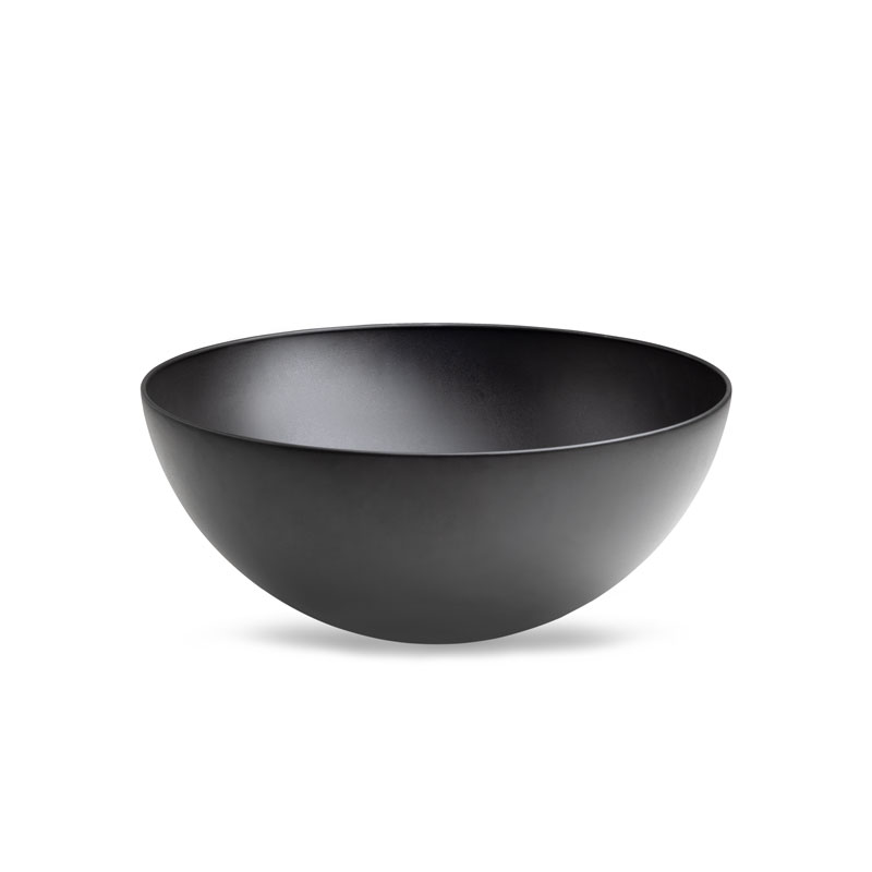 Szene zeigt eine schwarze Schale auf weißem Hintergrund, wobei die Bowl Firebowl durch ihre praktische Eleganz hervorsticht.