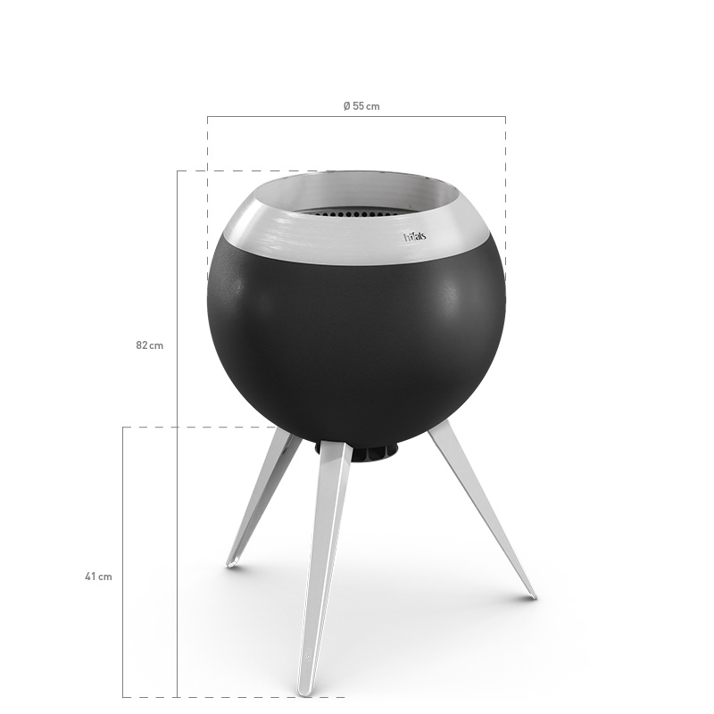 MOON 55 Brasero avec pied haut et bas MOON mit hohem Fuß