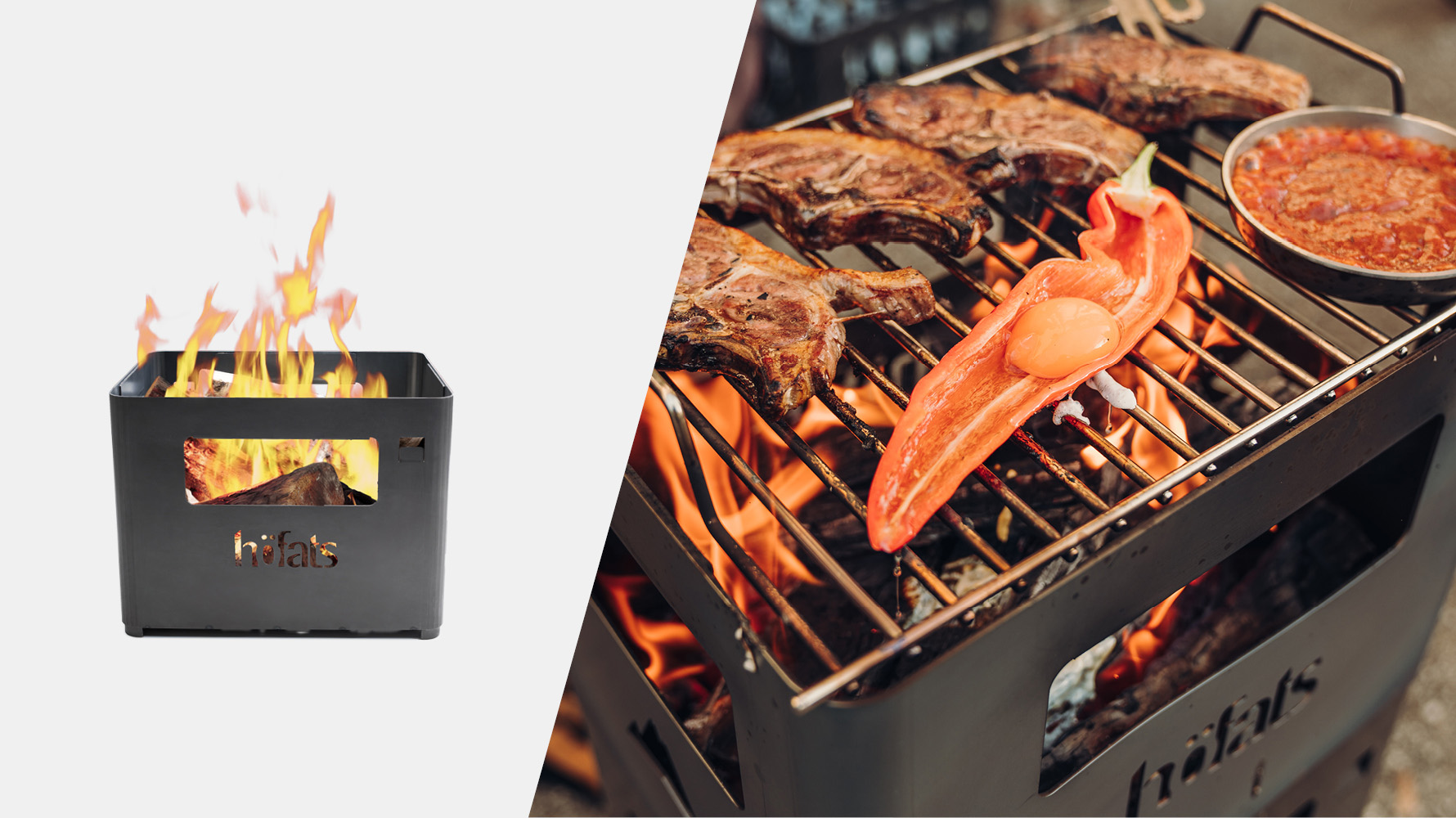 Un grill avec de la viande et des légumes dessus.