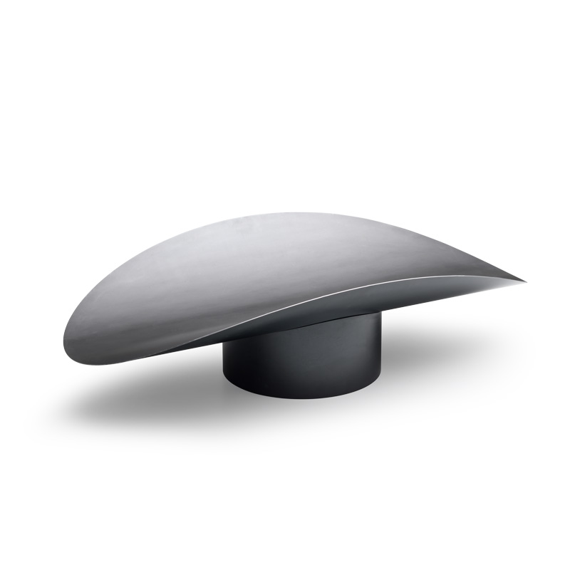 ELLIPSE Bol à Feu Cette image montre un objet noir et blanc sur un fond blanc, avec le bol à feu ELLIPSE.