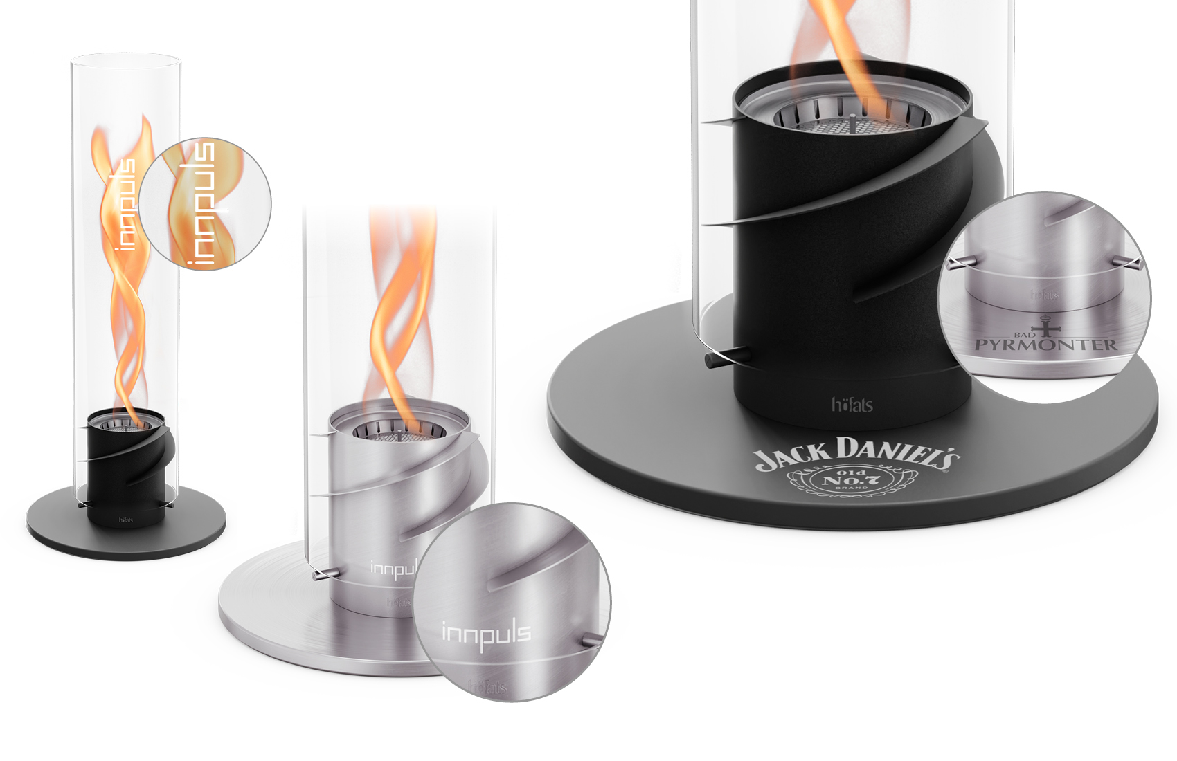 Exemples de personnalisation de produit avec le SPIN Feu de Table