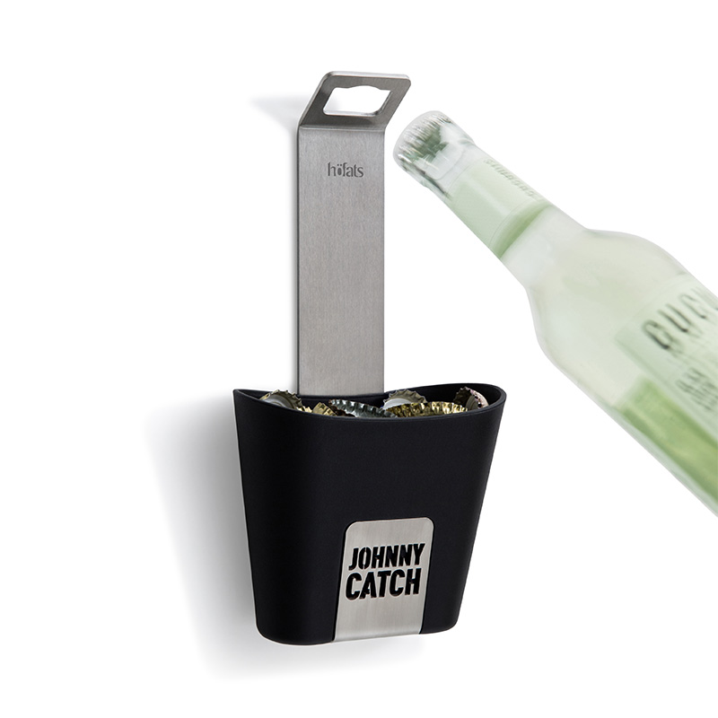 JOHNNY CATCH Gobelet Décapsuleur argent Une représentation d'un décapsuleur, mettant en avant le Johnny Catch Cup décapsuleur comme élément central et fonctionnel.