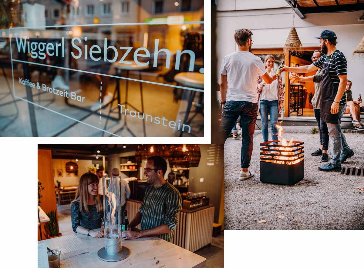 The photo presents a collage of photos of people around a table with a fire, with the discount total value of.