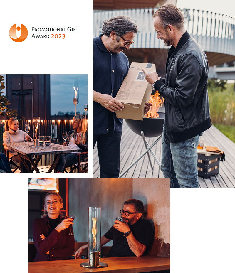 Ein Mann hält eine Pizzabox und ein Mann hält eine Pizzabox.