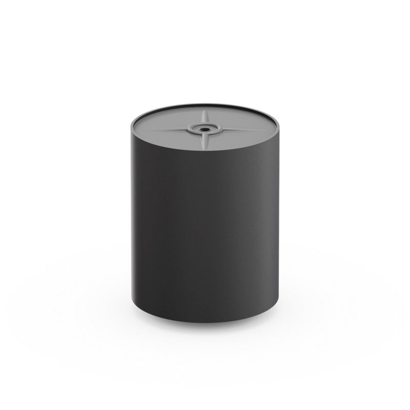 SPIN 1500 Stand Elevation black The Spin 150 elevation is shown as a black cylinder with a white background, creating a stylish and accessible visual.