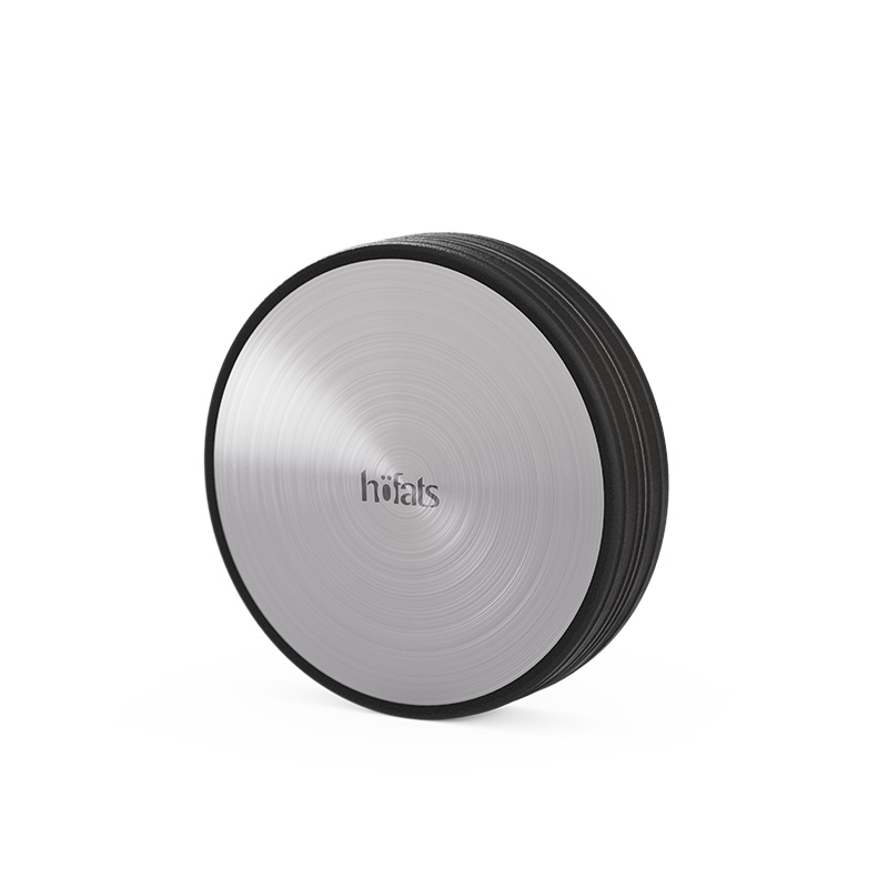 An inviting scene with a black and silver wheel with the word höfats on it, highlighted by the presence of the 00758 Fire Kitchen wheel