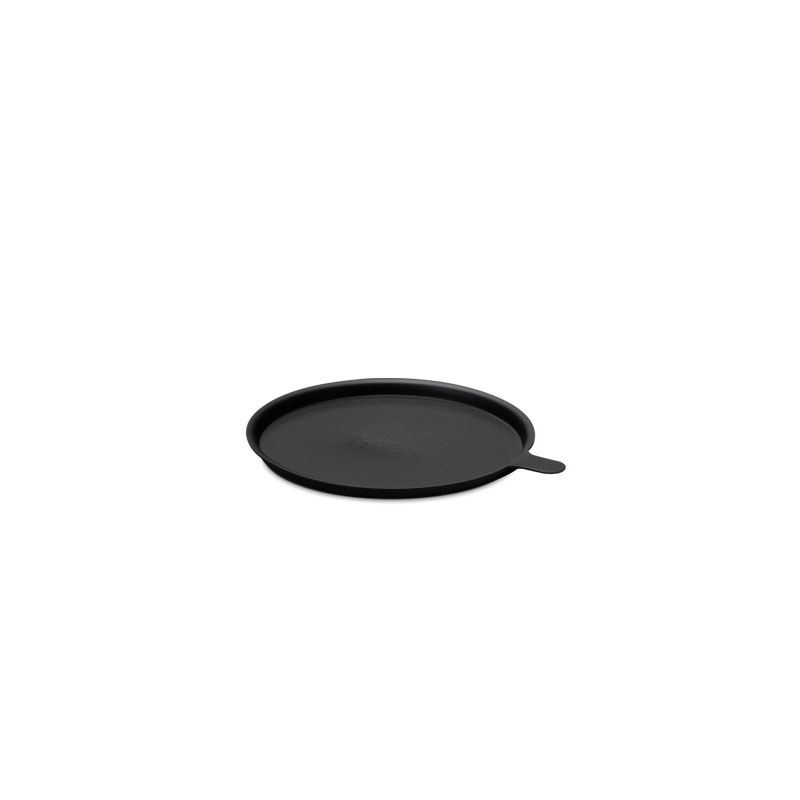 The Spin 90 Lid black is shown as a round metal tray with a white background, creating a stylish and accessible visual.