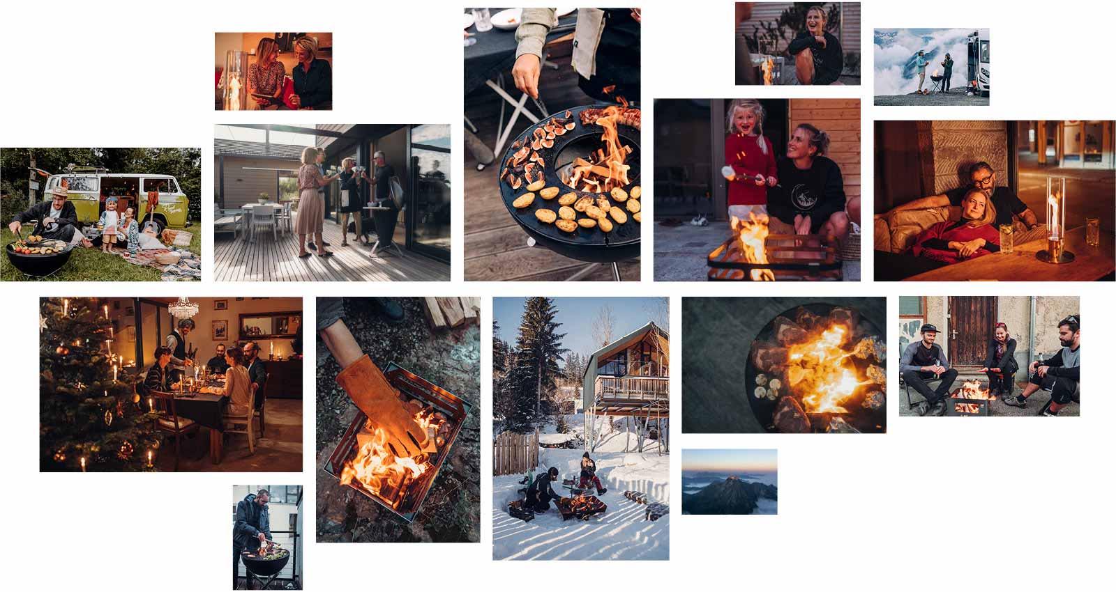 Illustré est un collage de photos de personnes autour d'un feu, avec le magazine FIRE STORIES 06.
