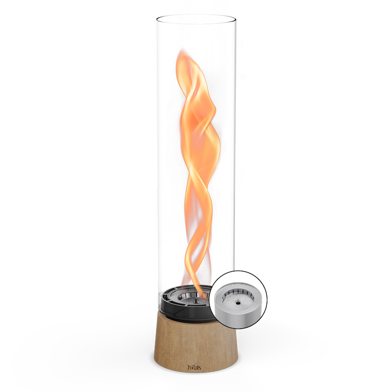 SPIN air 1500 Pedestal Fireplace Oak SPIN air 1500 Eiche Studiobild