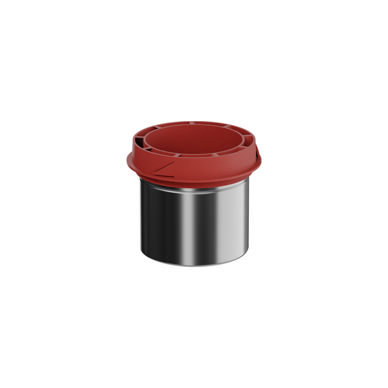 Eine einladende Szene mit einer silbernen Tasse mit rotem Deckel, hervorgehoben durch die Anwesenheit des 00848 Spin Air 900 Flügelkörpers in Rot.
