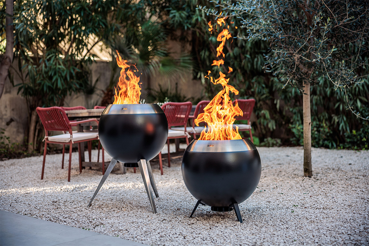 MOON 55 Brasero avec pied haut et bas MOON 55 Brasero avec pied haut et bas