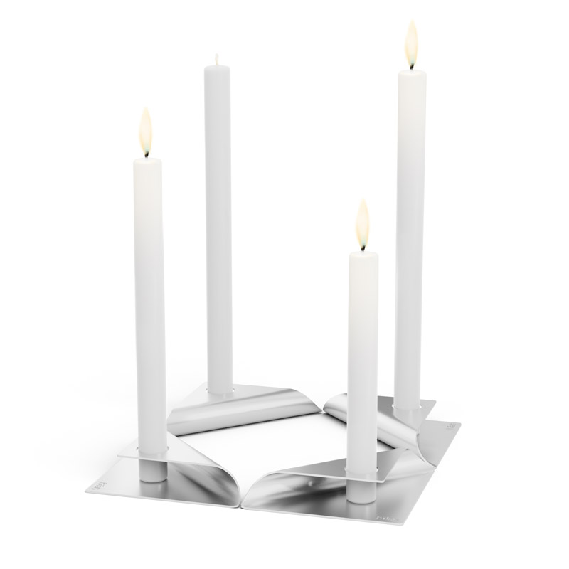 SQUARE CANDLE Candleholder Set silver