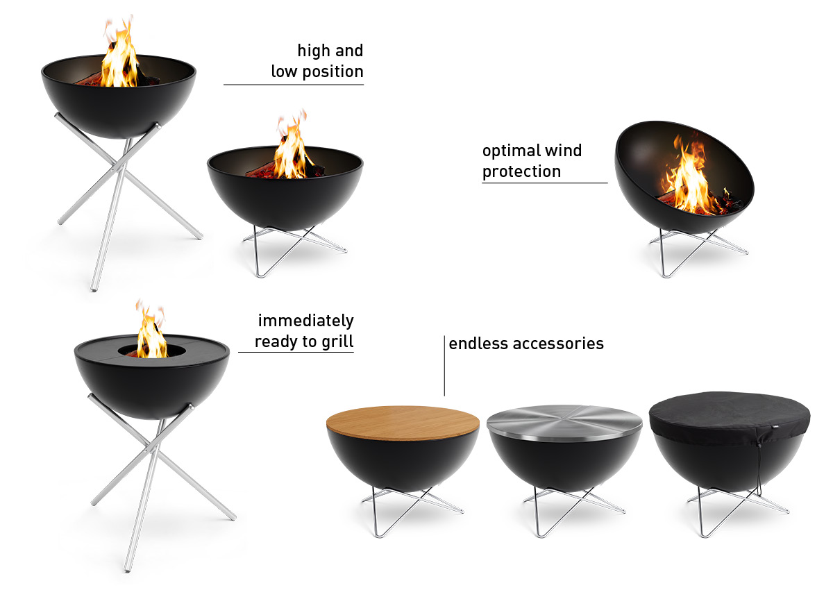 Bowl Fire Bowl with Tripod höfats SINGLE PIECES