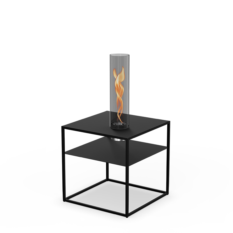 FIRE FRAME Table Lounge avec SPIN air 900 Encastrable all black Studiobild von FIRE FRAME mit SPIN air all black
