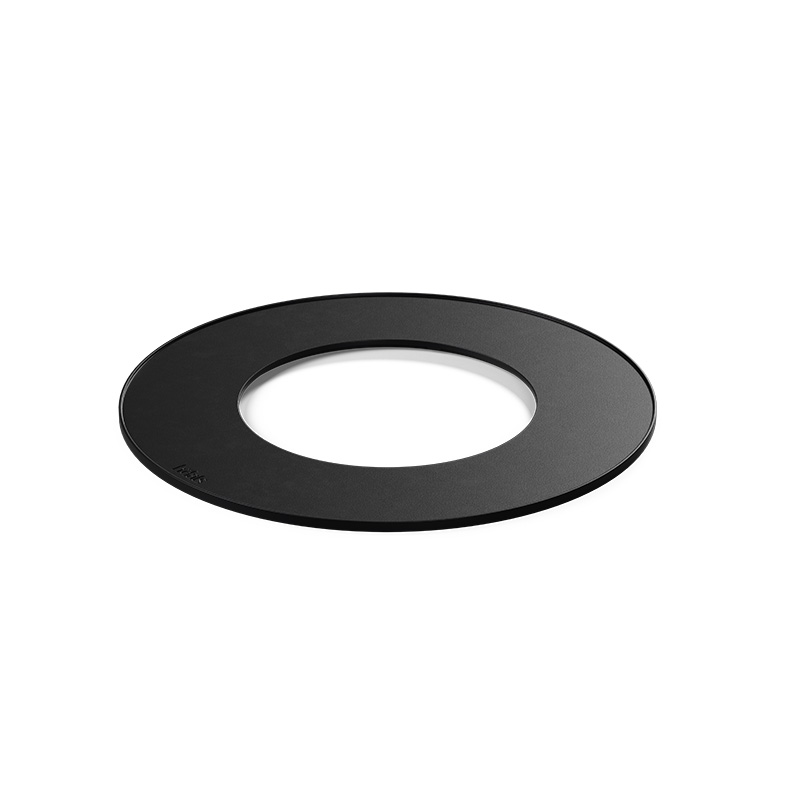 BOWL 57 Warming Ring A view of a black circular lens adapt for the canon e - mount, with the BOWL 57 Warming Ring.