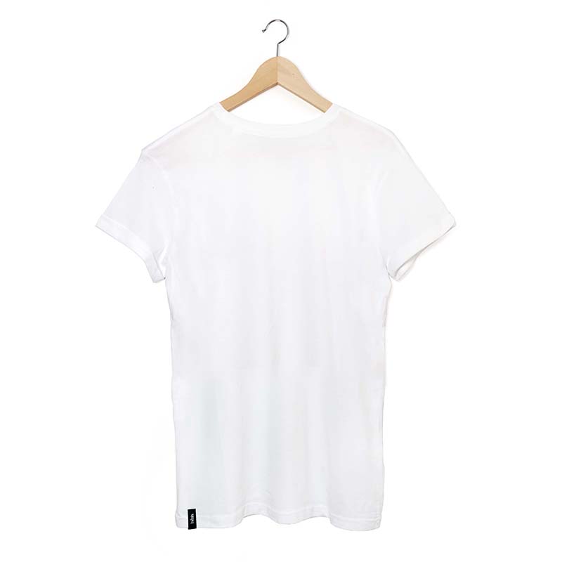 SHIRT hommes blanc M Une représentation d'un t-shirt blanc accroché à un cintre