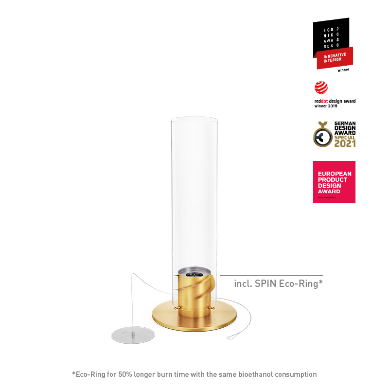 SPIN classic 900 Tabletop Fireplace gold