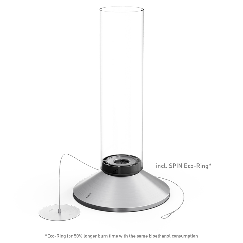 SPIN X 1500 Pedestal Fireplace silver SPIN X 1500 Pedestal Fireplace silver