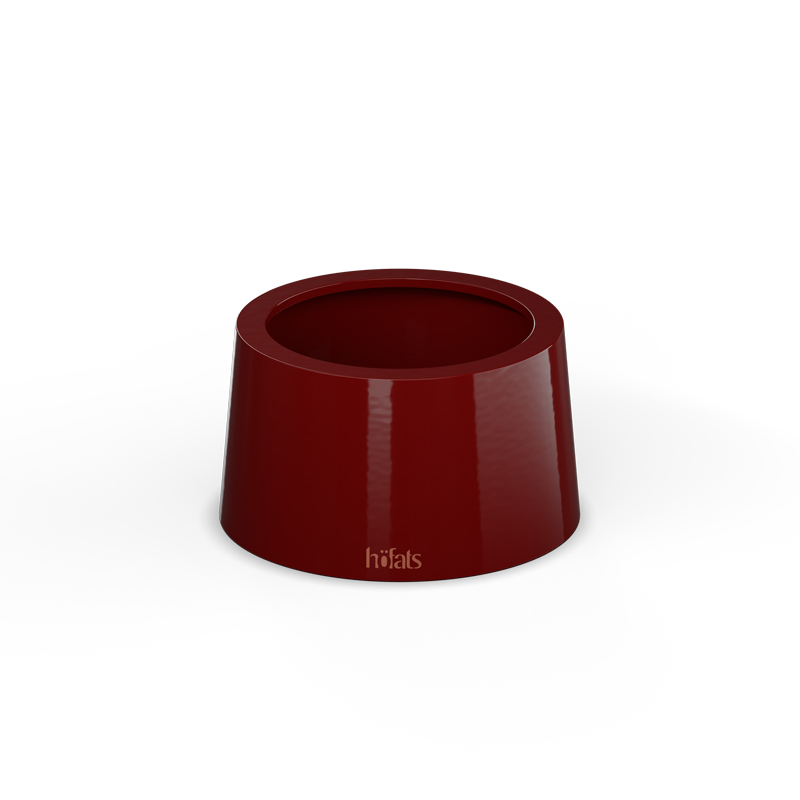Eine Darstellung einer roten Tasse mit einem goldenen Logo darauf, das den 00845 Spin Air 1200 Base Rot als zentrales und zweckmäßiges Element zeigt.