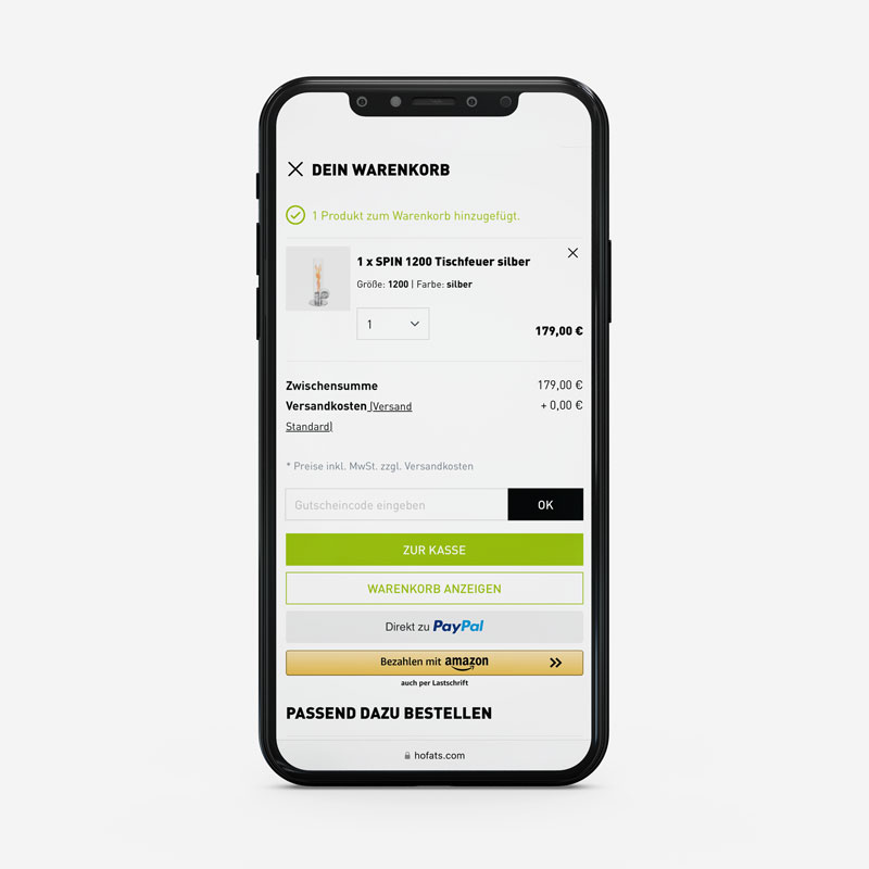 Schritt 2 "Bring einen Freund mit" wird als Handy mit einem Check-out-Bildschirm angezeigt