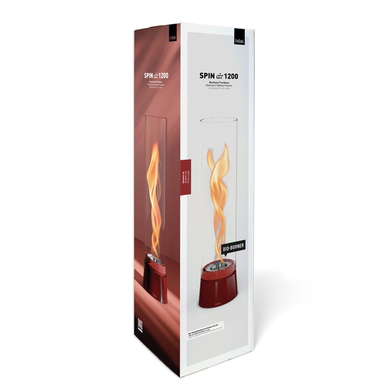 An inviting scene highlights the Spin Air 1200 Tablefire Emaille red Packaging, blending effortlessly into its surroundings.