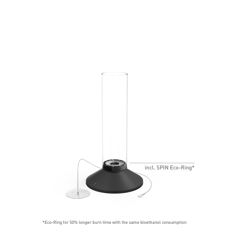 SPIN X 900 Tabletop Fireplace black SPIN X 900 schwarz Studiobild