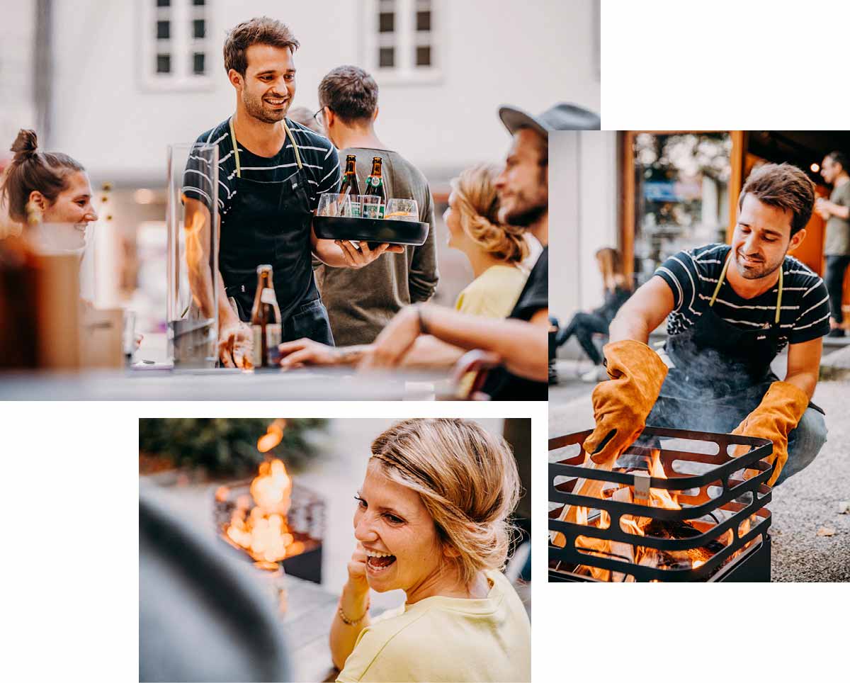 This image shows a couple having a meal at a restaurant, with the discount total value of.
