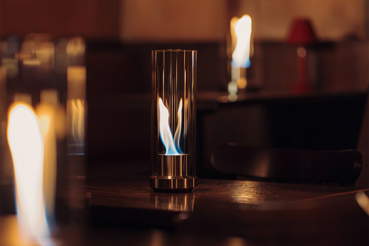 DANCE 900 Tabletop Fireplace silver