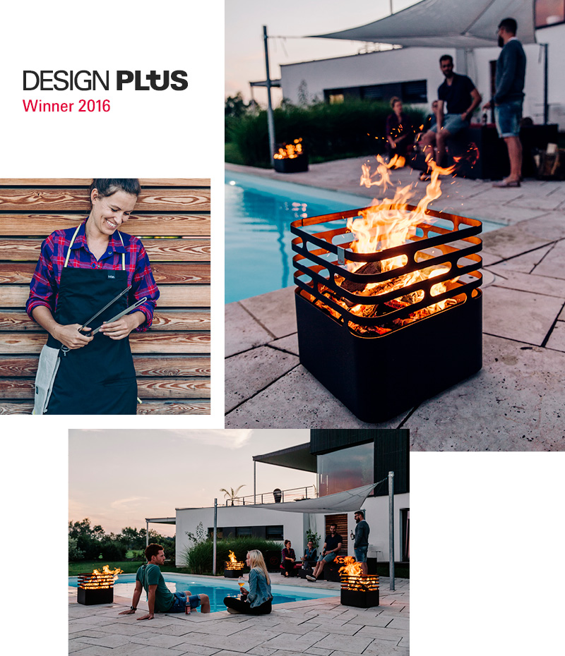 Un homme debout à côté d'un brasero