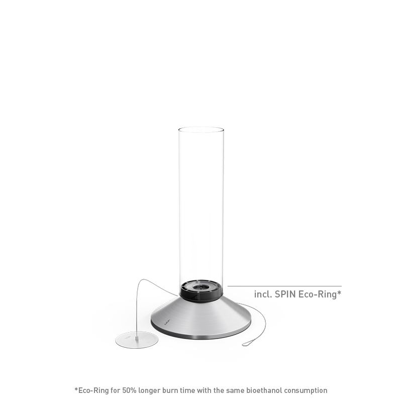 SPIN X 900 Cheminée de Table argent SPIN X 900 Tischfeuer silber Studiobild