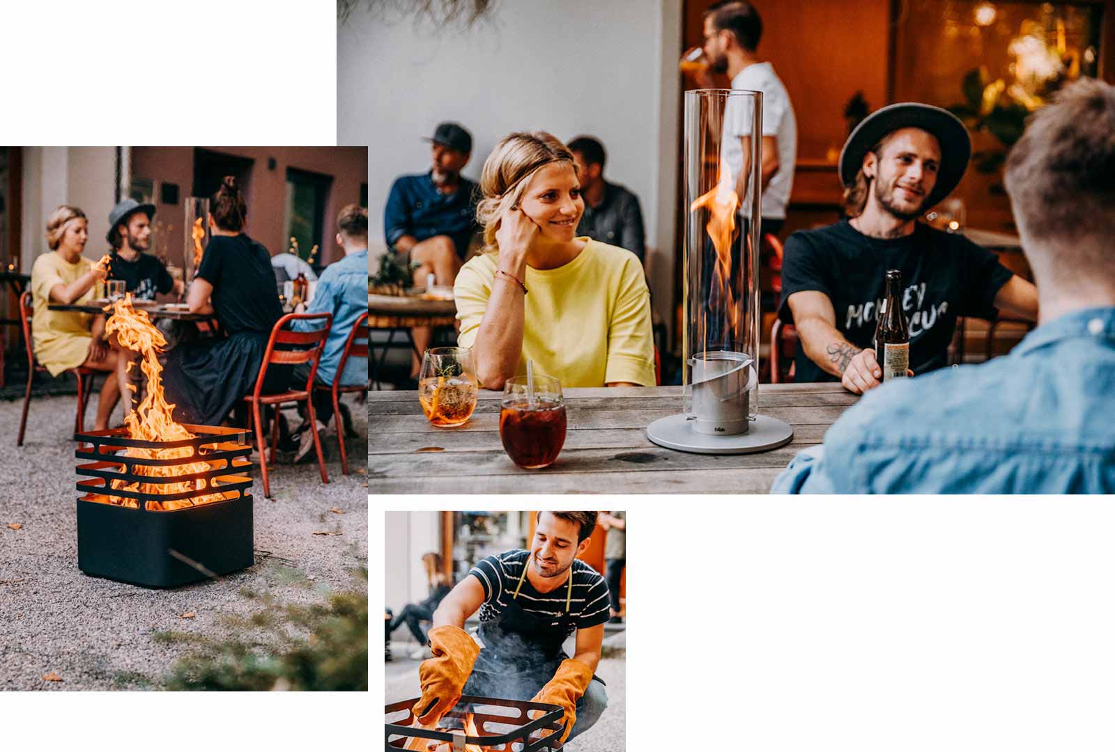 An image showing a collage of people sitting around a fire pit, with the discount total value of.