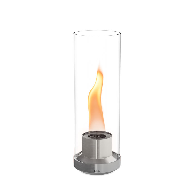 DANCE 1200 Tabletop Fireplace silver DANCE Tischfeuer silber Studiobild