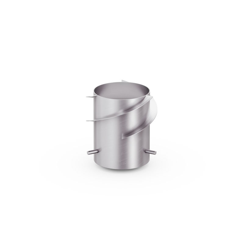 Szene, die einen silbernen Flügelkörper mit einem geschwungenen Design zeigt, wobei der 00031 Spin 900 Flügelkörper in Silber durch seine praktische Eleganz hervorsticht.