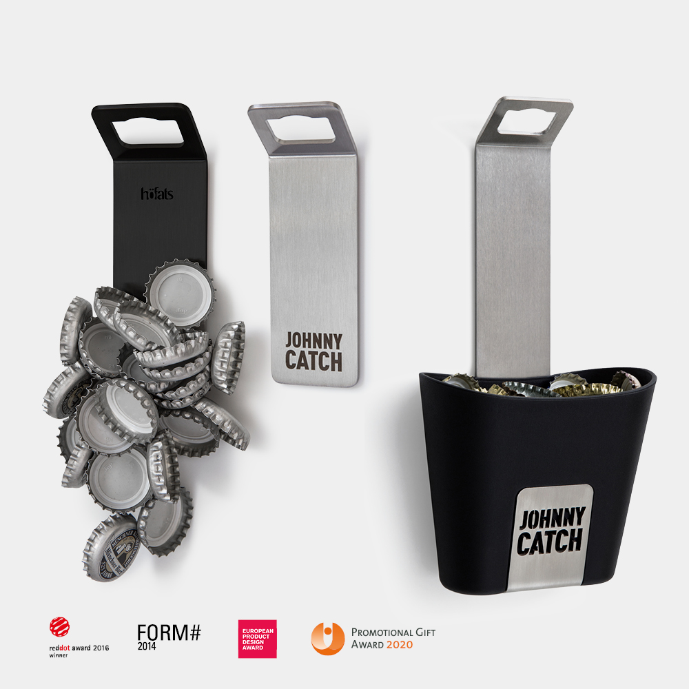 Toutes les versions du décapsuleur Johnny Catch avec des exemples de personnalisation du produit