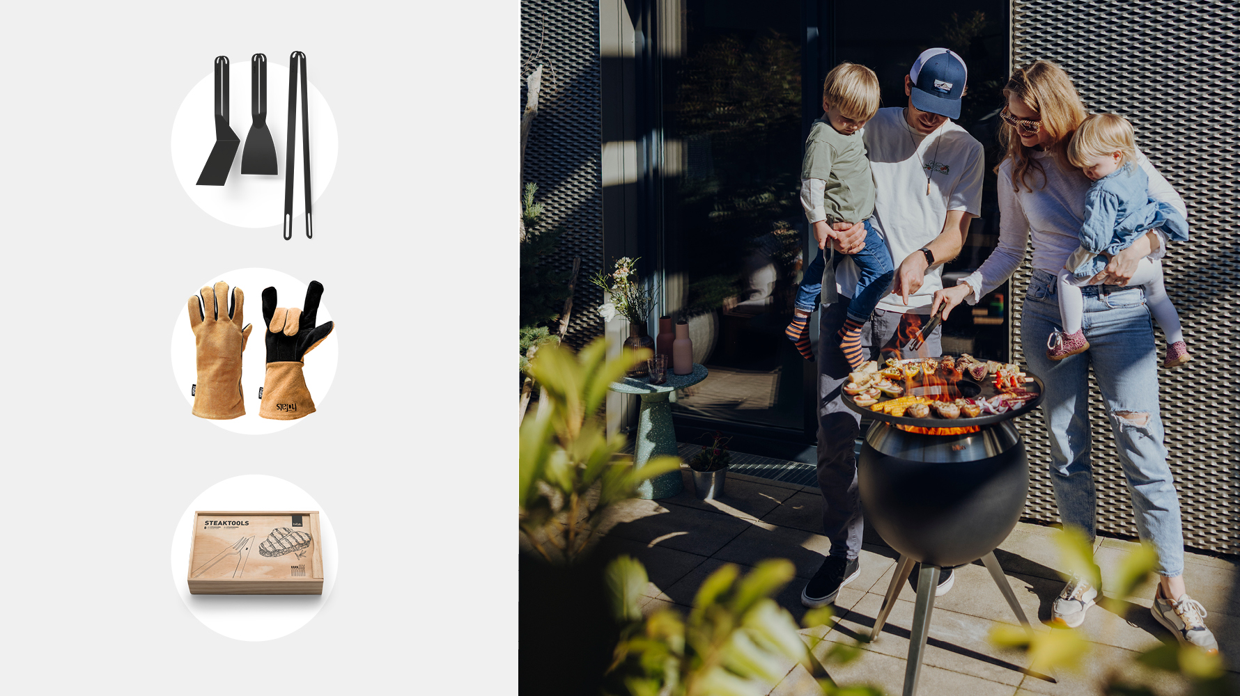 Une femme et un homme grillent sur un barbecue.