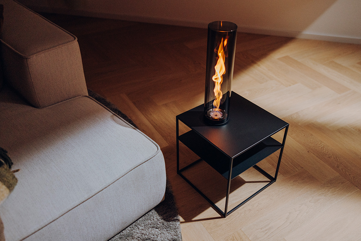 FIRE FRAME Table Lounge avec SPIN air 1200 Encastrable all black