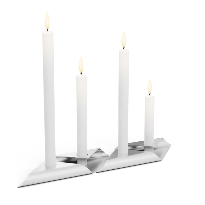 SQUARE CANDLE Candleholder silver